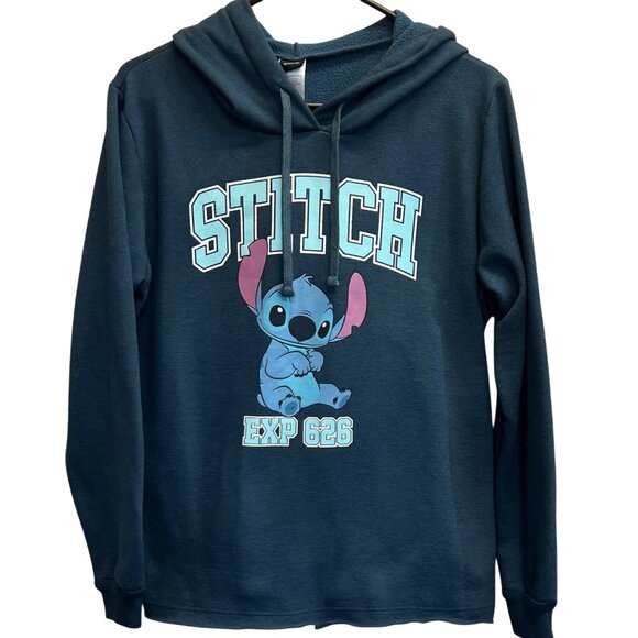 Disney Lilo & Stitch Hoodie Large Pullover Raw Hem - Picture 1 of 4